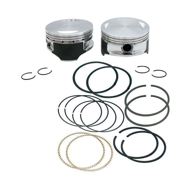 S&S, Twin Cam 106" Big Bore Piston Kit. +.010" for 99-06 88" Twin Cam With 4-1/2" Stroker Flywheels; 99-06 TCa/B With 106" Hot Set-Up Kit
