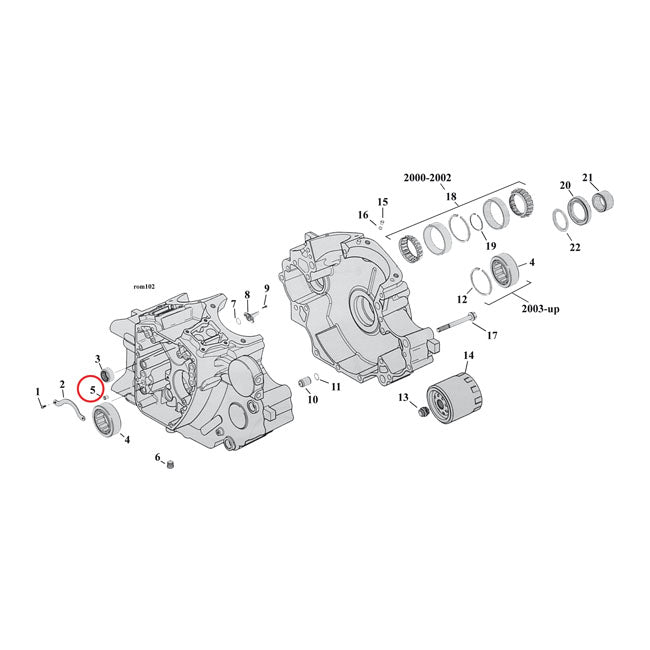 Dowel Pin, Case To Cam Support Plate for 99-17TCa/B (Case To Cam Supp.); 17-20 M8 (Cyl. To Cyl. Head & Crankcase To Cyl. & Case To Cam Support)