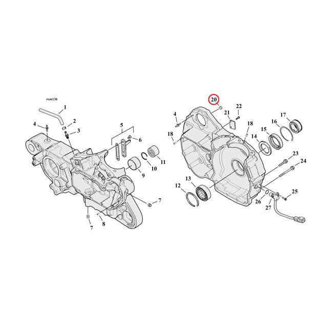 S&S Dowel Pin for Crankcase: 04-20 XL(2); 08-12XR1200 Primary: 06-17Dyna; 07-20 Softail; 08-20 Touring Crankcase To Engine Mount: 09-18 Touring