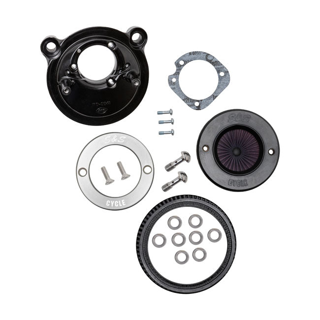 S&S, 'Air Stinger Stealth' Air Cleaner Kit. Alu Trim Ring for 07-20 XL