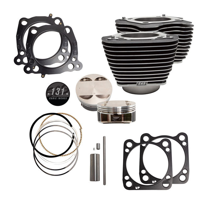 S&S, 131" Big Bore Cylinder & Piston Kit. Highlighted Fins for 18-20 Softail; 17-20 Touring (Excl. Trikes)
