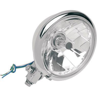 Drag Specialties Chrome 5-3/4" Diamond-Style Bottom-Mount Headlight Assembly For Springer - Part #20011116 - Hogparts UK