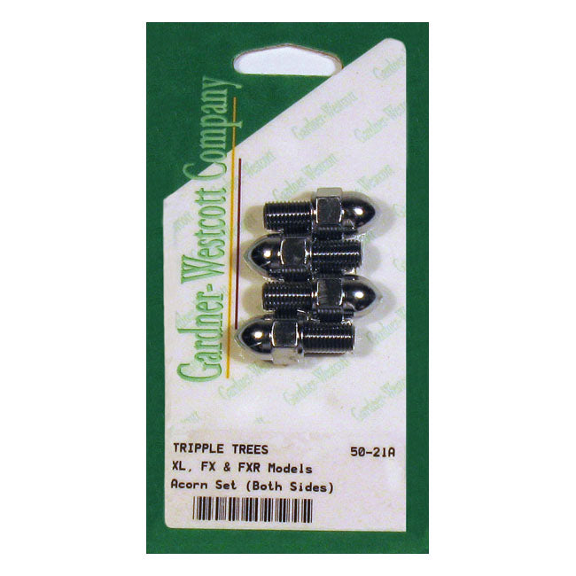 Triple Tree Side Bolt Set, Acorn for 52-87 XL, FX, FXR; 86-15 FXST/C/B (Excl. FXSTD); 93-05 FXDWG