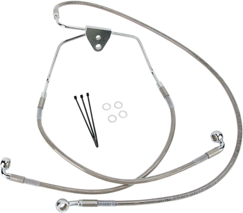 Drag Specialties Front Brake Line Stainless Steel Extended 10" - Part #17412628 - Hogparts UK