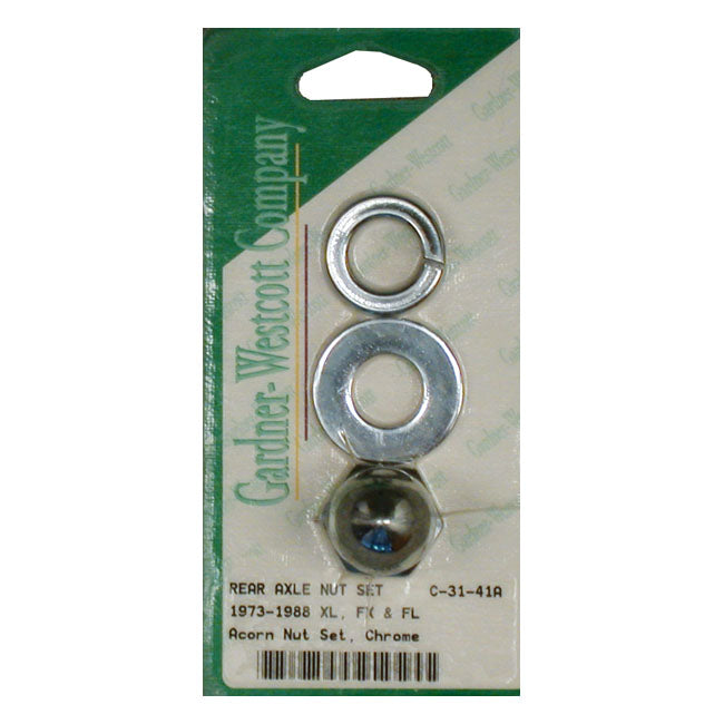 Rear Acorn Axle Nut Set, Rear Wheel for 73-88 Big Twin; 79-88 XL