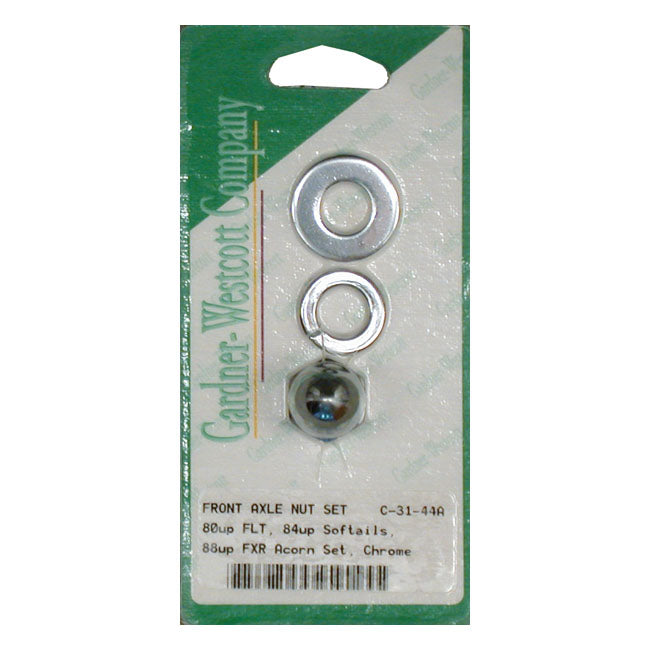 Front Axle Acorn Nut Kit, Front Wheel for 73-85 Fl; 84-99 Softail; 88-94 FXR; 88-99 XL