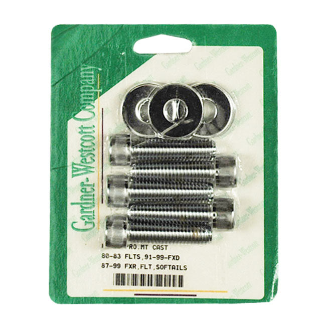 Gw, Rear Belt Pulley Mount Kit, Allen Chrome for 87-99Big Twin; 80-83Flt; 04-19 XL