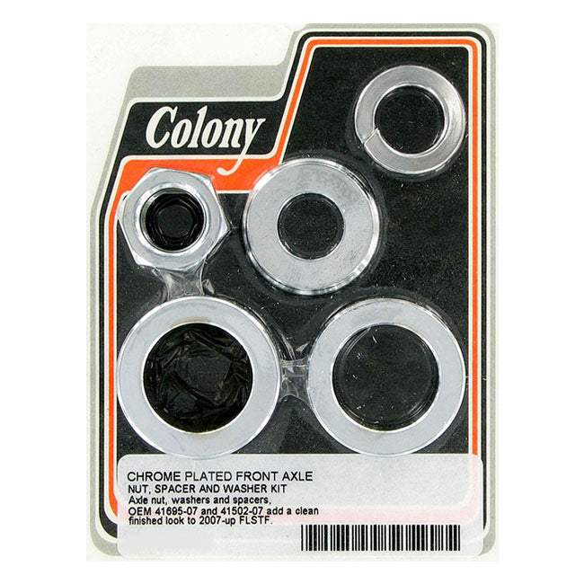 Colony Axle Spacer Kit Front, Smooth for 07-17 FLSTF