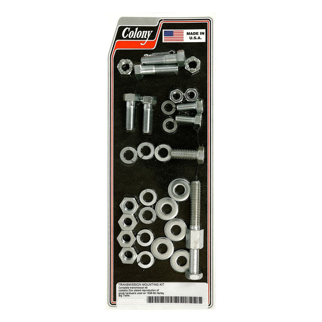 Colony, Transmission Mount Kit. Zinc for 36-64 Big Twin