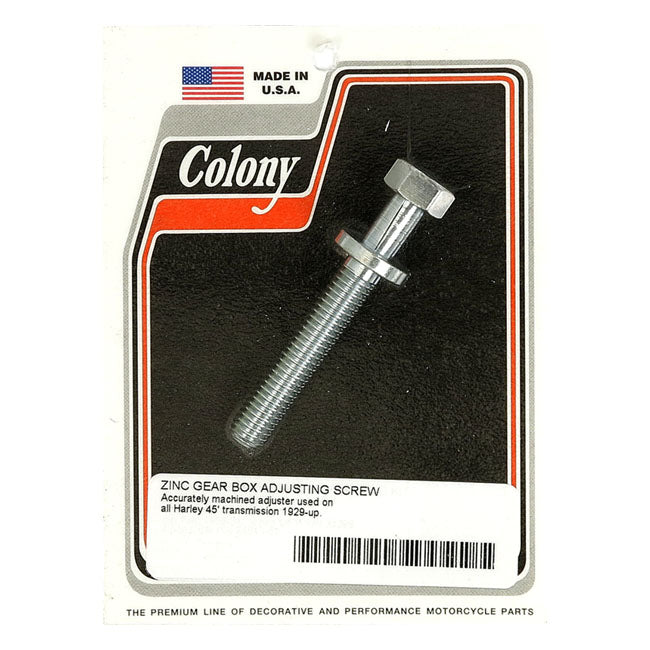 Colony, Transmission Adjuster Bolt. Zinc for 29-73 All 45" Sv