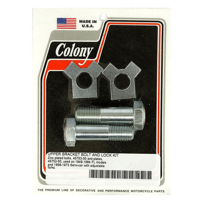 Colony Upper Bracket Bolt & Lock Kit for 49-84 FL Models