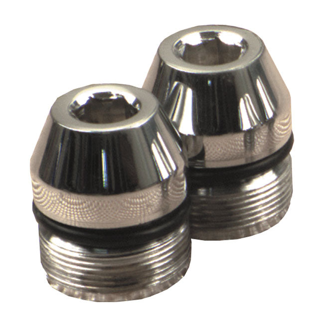 Fork Tube Plugs, Tapered Allen Head for 87-94FXR; 91-05Dyna (Excl. FXDWG); 88-15XL & 16-20 XL Cartridge Models Right Cap Only (Excl. 97-03 1200S; 16-Up 1200X Forty Eight; 16-Up 1200Cx Roadster); 16-20 XL 1200T L&R Caps
