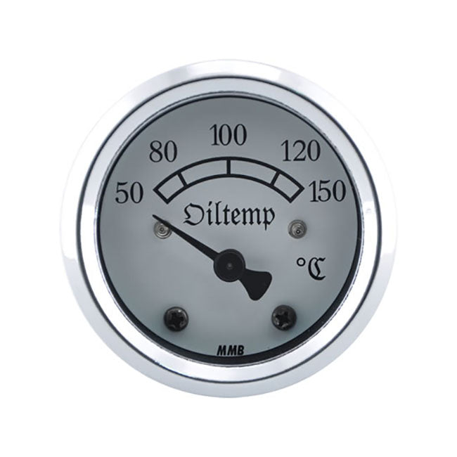 mmb 48mm Ultra Mini Oil Temperature Gauge Classic Chrome