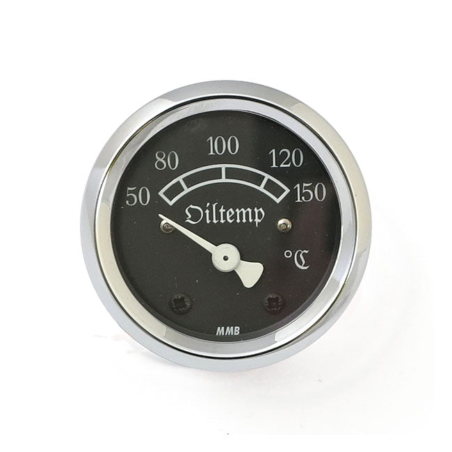 mmb 48mm Ultra Mini Oil Temperature Gauge Classic Chrome