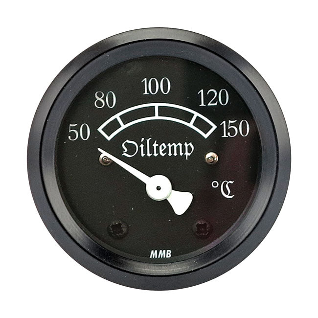 mmb 48mm Ultra Mini Oil Temperature Gauge Classic Black