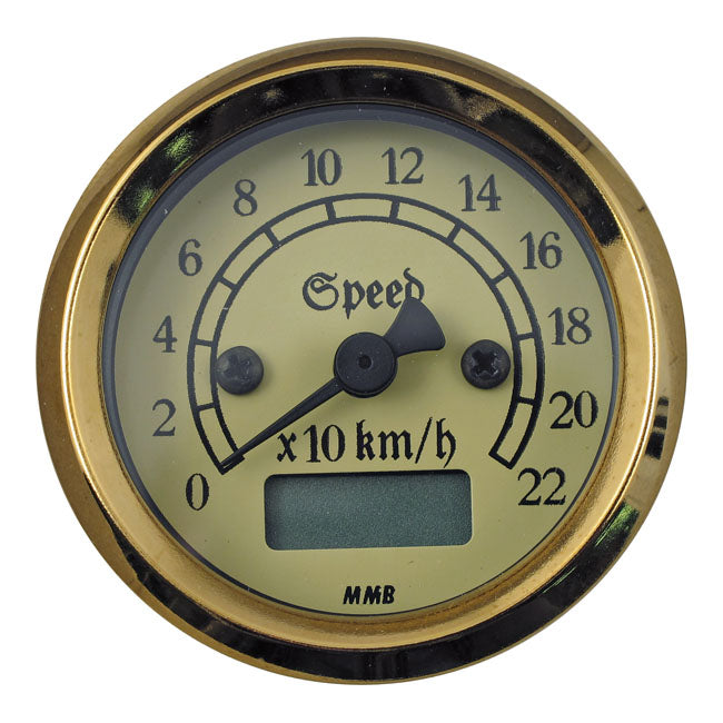 MMB 48mm Ultra Mini Electronic Speedo Classic Chrome/Gold