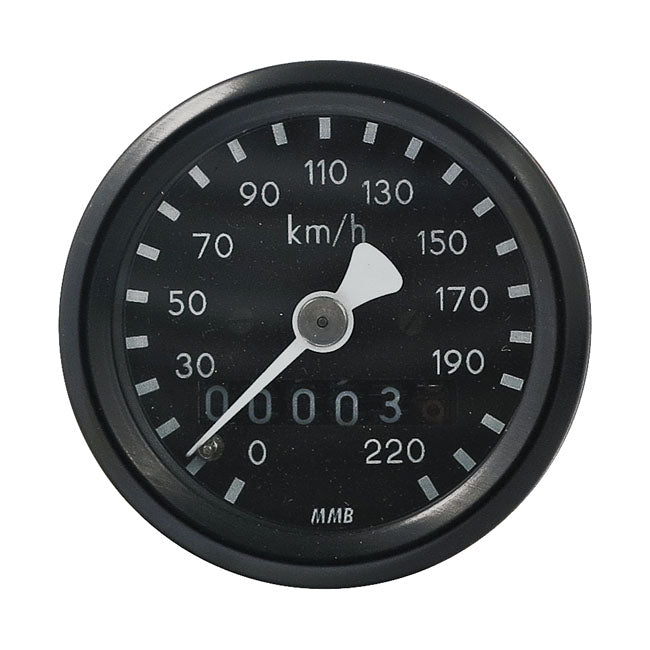 MMB 48mm Ultra Mini Speedo Black Kmh 1:1 Drive Ratio for 67-83 FL,FX Transmission Drive