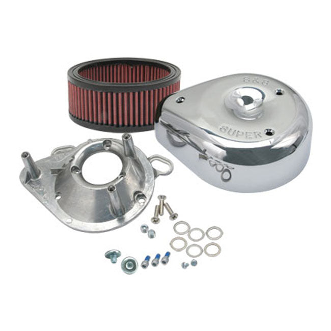 S&S 52mm Single Bore Fi Air cleaner Kit for Oem & S&S Heads Up to 4" Bore
