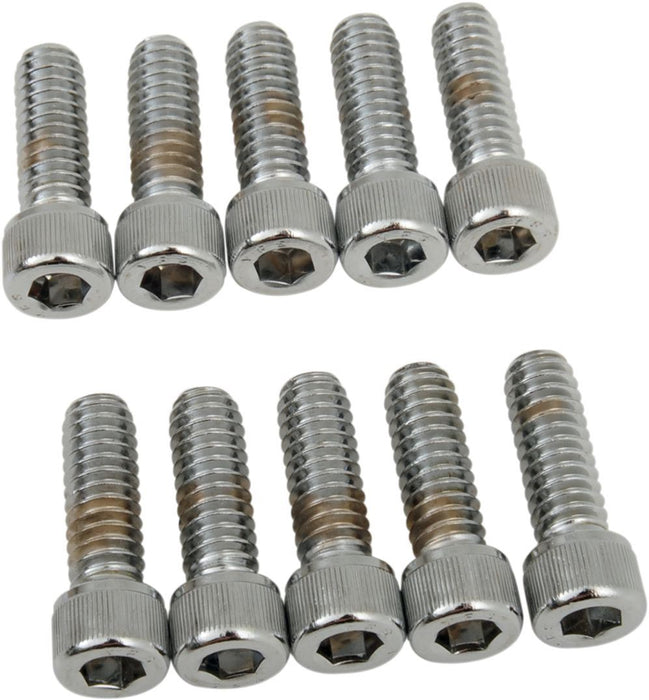 Drag Specialties Socket-Head Bolt 1/4-20X0.75 Knurled Chrome - Part #DS190535 - Hogparts UK