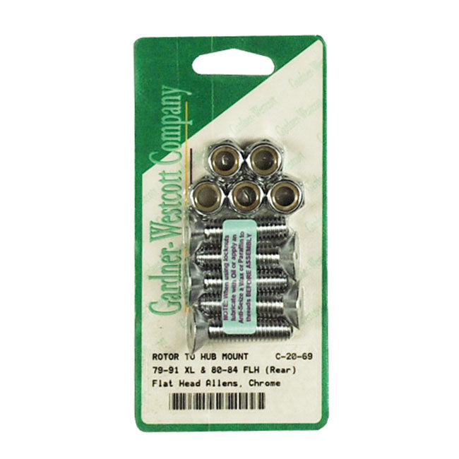 Brake Rotor Bolt Kit, Tapered for 81-84 FLH; 79-91 XL. Rear (Laced Wheel)