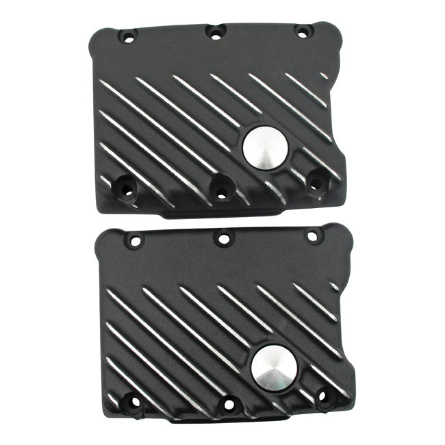 EMD, Twin Cam SnaTCh Rocker Cover Set. Black Cut for 99-17 Twin Cam