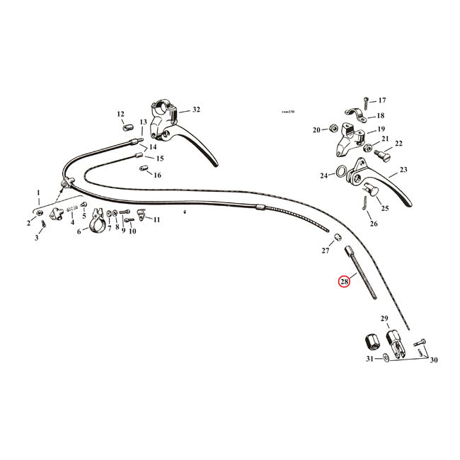 Adjuster Screw, Front Brake Cable for 29-52 45" Sv