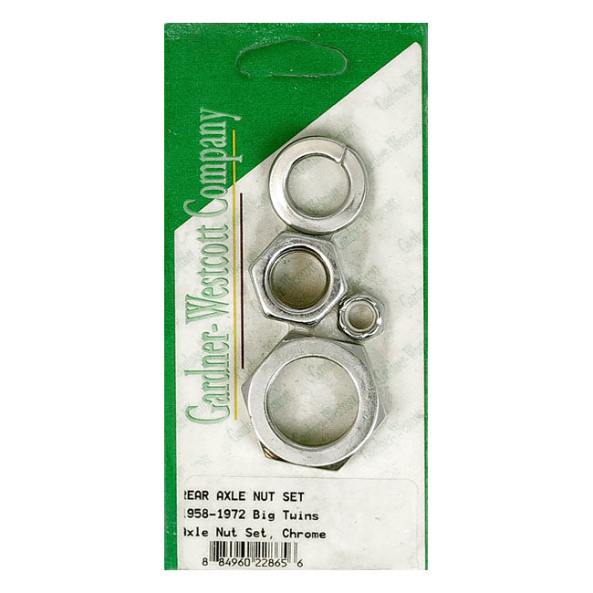 Gw Rear Axle Nut Set for 58-72 Big Twin