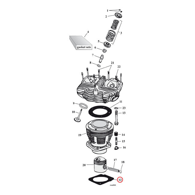 S&S Cyl Base Gasket Std Bore. Fr/Rr for 66-84 Shovel & S&S Sh & P-Series Engines