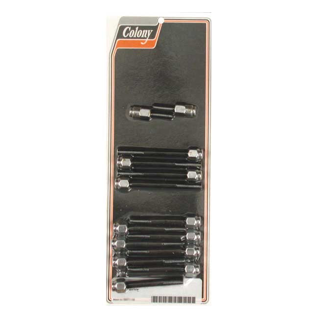 Colony, Sportster Rocker Box Bolt Kit. Cap Style, Chrome for 77-85 XL