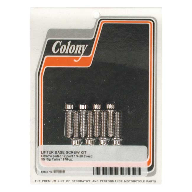 Colony, Tappet Block Mount Kit. Oem Style, Chrome for L76-84 Shovelhead; 84-99 Evo Big Twin