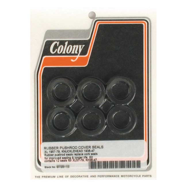 Colony, 36-47 & 57-E79 Pushrod Cover Seal Kit for 36-47 Knucklehead; 57-E79 XL