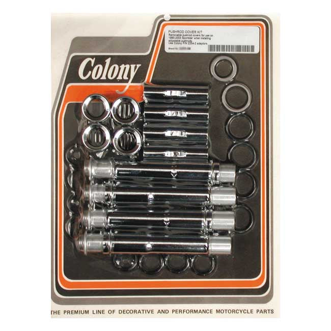 Colony, XL Multiple-Parts Pushrod Cover Conversion Kit for 91-03 XL. With Oem One-Piece Or Custom Adjustable Pushrods