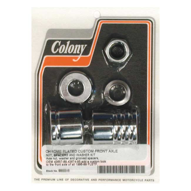 Colony Axle Spacer Kit Front, Grooved for 96-99 FLSTF