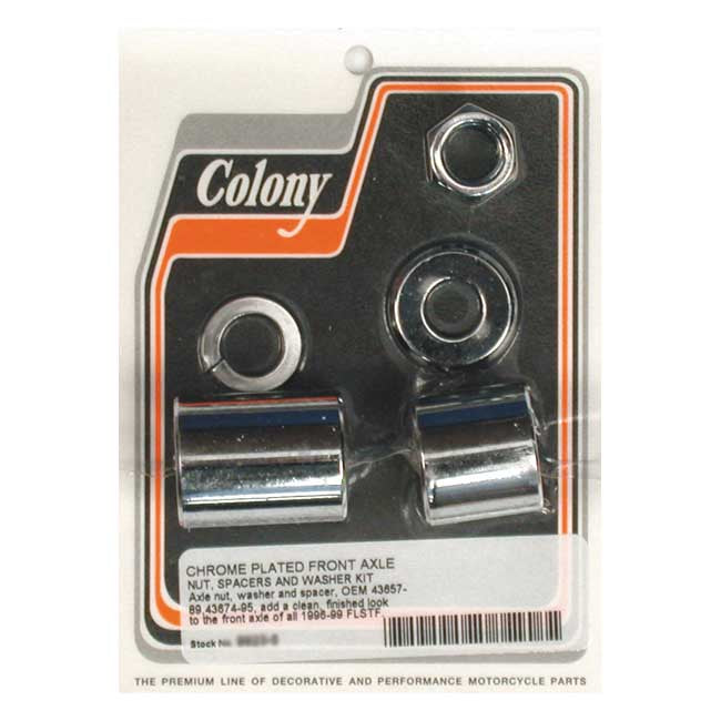 Colony Axle Spacer Kit Front, Smooth for 96-99 FLSTF