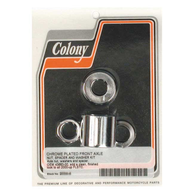 Colony Axle Spacer Kit Front, Smooth for 00-06 FLSTC