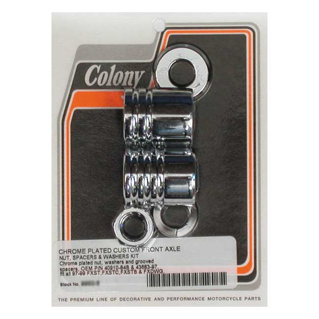 Colony Axle Spacer Kit Front, Grooved for 97-99 FXST/C/B; 97-99 FXDWG