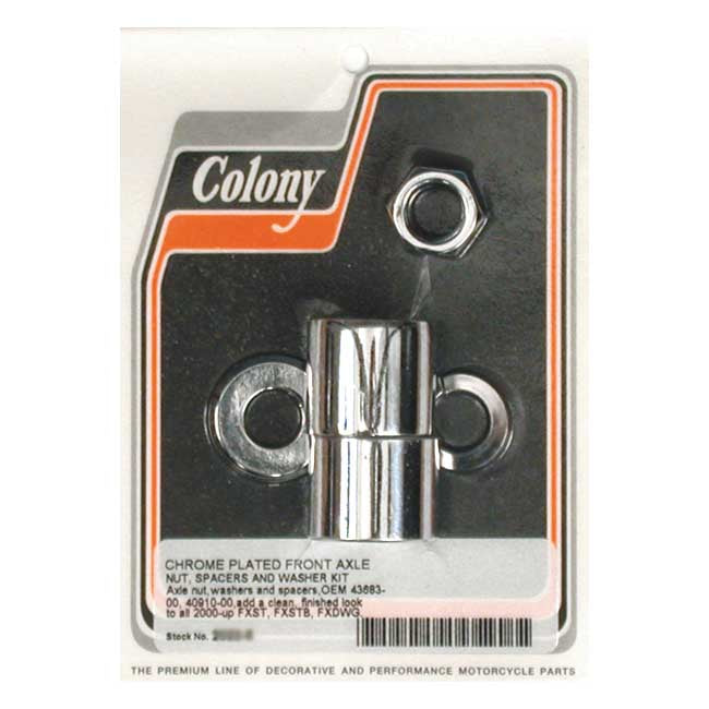 Colony Axle Spacer Kit Front, Smooth for 00-06 FXST/B/I/Bi; 00-05FXdwg/I