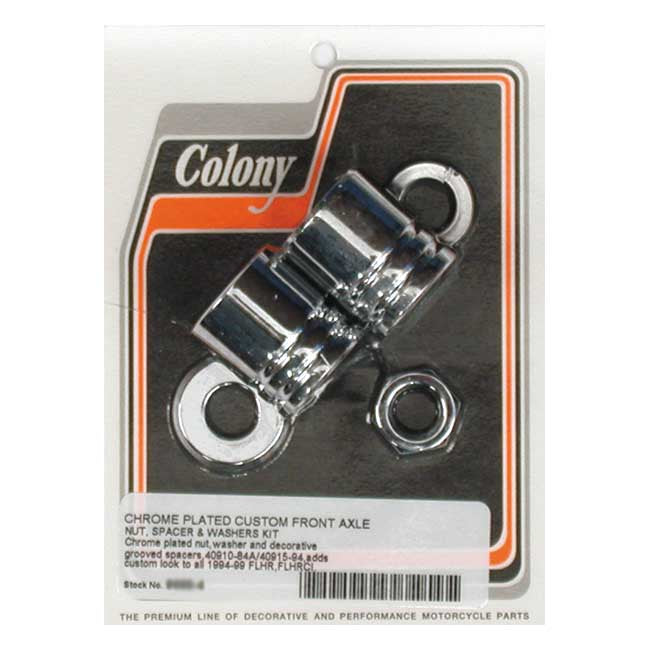 Colony Axle Spacer Kit Front, Grooved for 94-99 FLHR/Ci