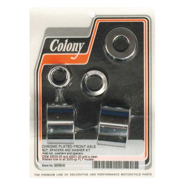 Colony Axle Spacer Kit Front, Smooth for 00-06 All Flt