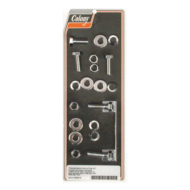 Colony, Transmission Mount Kit. Chrome for 65-E77 Big Twin