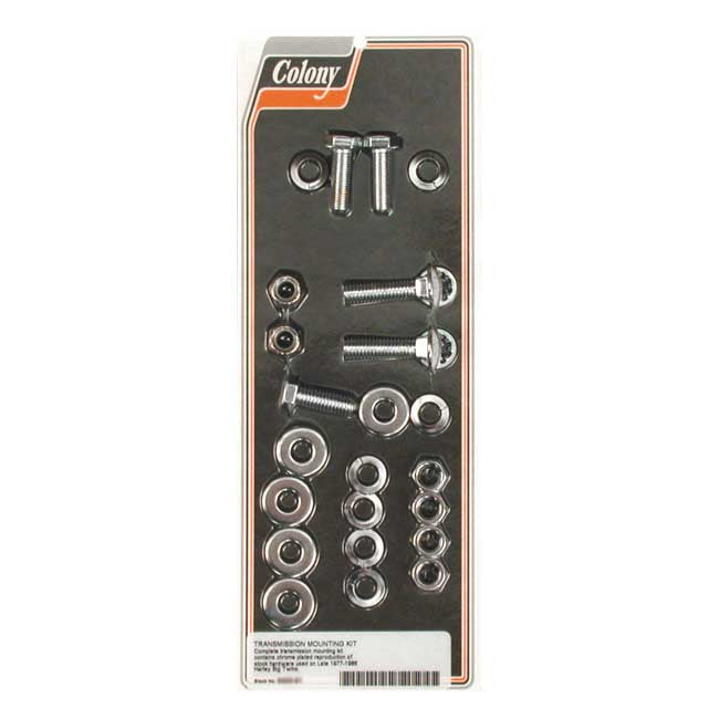 Colony, Transmission Mount Kit. Chrome for L77-86 Big Twin (Excl. 86 FXST)