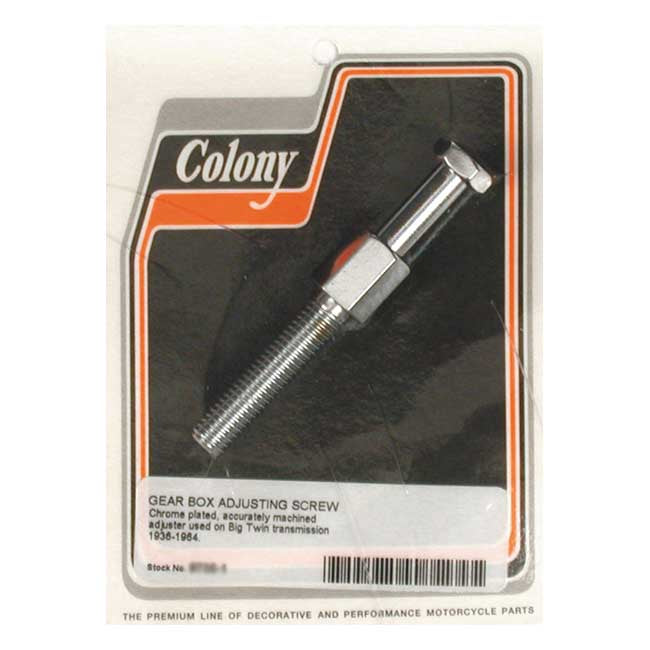 Colony, Transmission Adjuster Bolt. Chrome for 36-64 Big Twin