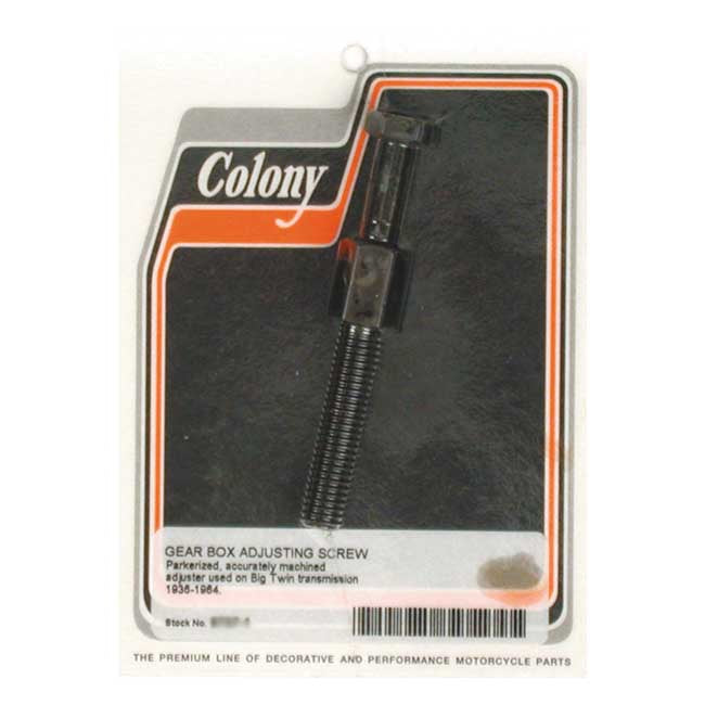 Colony, Transmission Adjuster Bolt. Black Parkerized for 36-64 All Big Twin