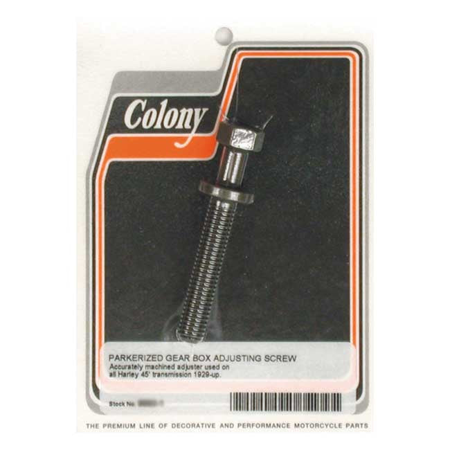 Colony, Transmission Adjuster Bolt. Black Parkerized for 29-73 All 45" Sv
