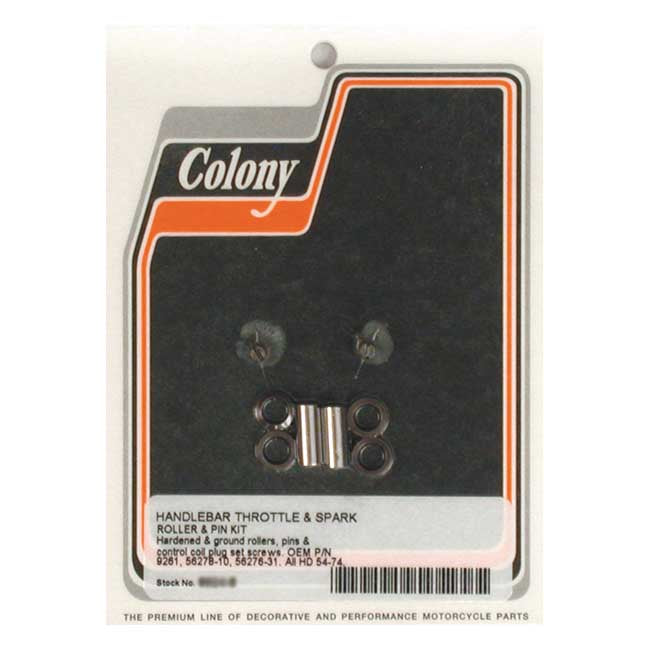 Colony H/B Throttle/Spark Roller/Pin Kt for 54-73 H-D With Hand Controlled Ignition Advance