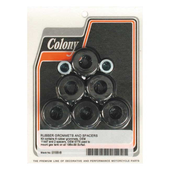 Colony Gastank Grommet & Spacer Kit for 84-99 Softail; 85-86 FXWG; 1985 FXSB, FXsf