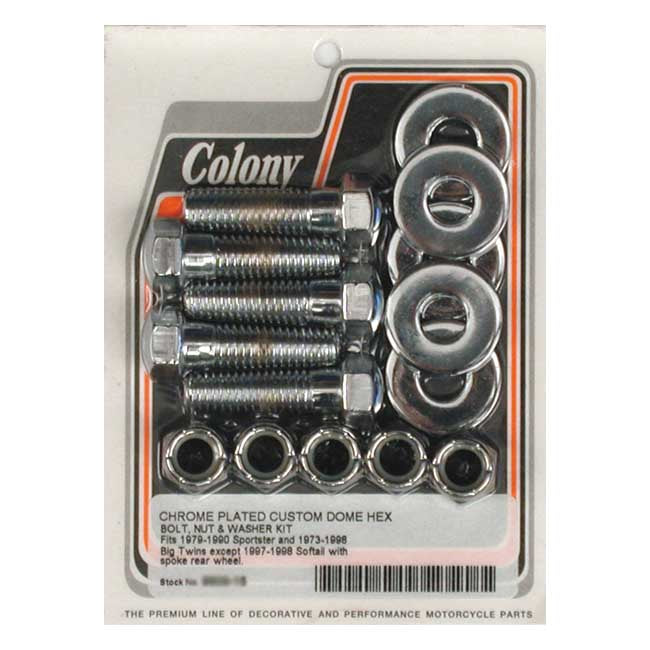 Colony Sprocket Bolt Kit for 73-92 Big Twin; 79-90 XL(Cast Wheel, Chain & Belt; 93-98 Big Twin Spoke Wheel (Excl. 97-98 Softail)