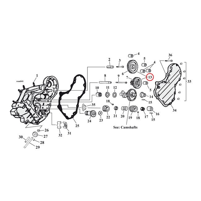 S&S, Circuit Breaker Timing Gear Kit. Counter clockwise for 36-69 Ohv Big Twin (Excl. Flatheads) With 70-99 Style Ignition