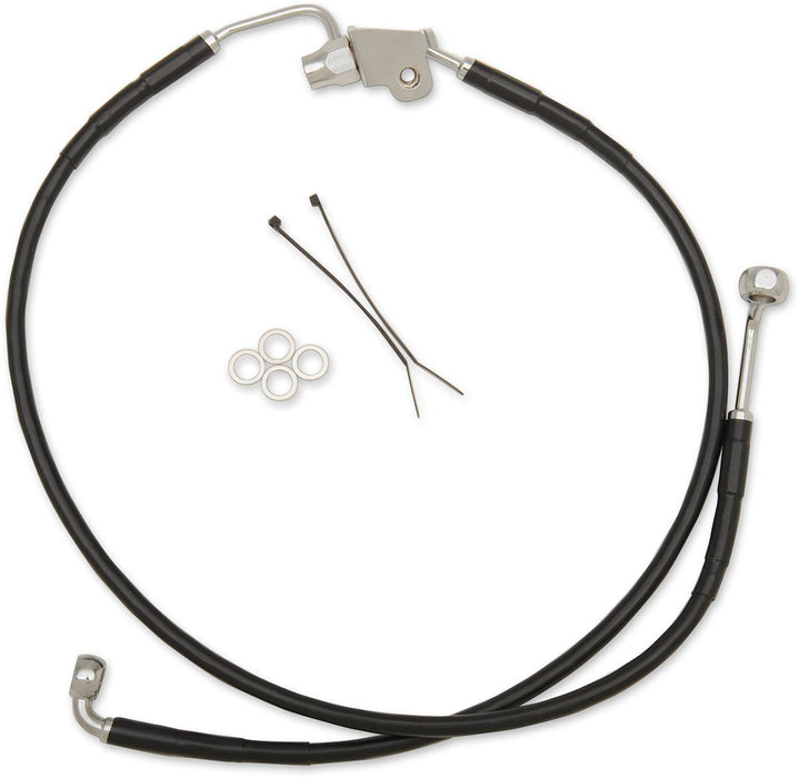 Drag Specialties Brake Line Stainless Steel Black Coated Rear Oem Length - Part #17413850 - Hogparts UK
