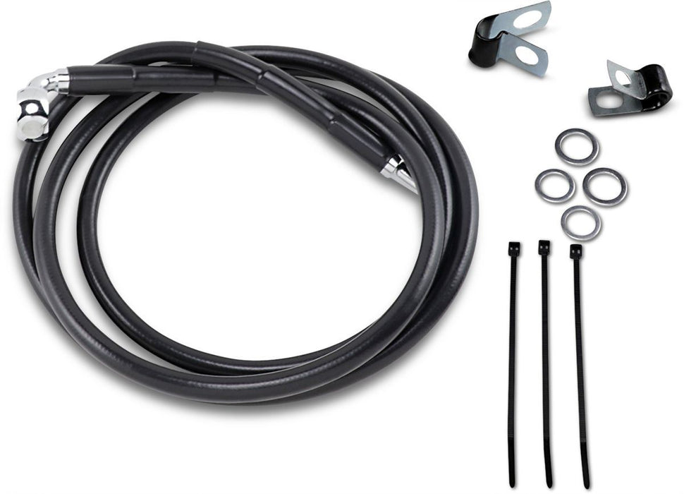 Drag Specialties Front Brake Line Black Vinyl Coated Stainless Steel Extended 6" - Part #17412583 - Hogparts UK